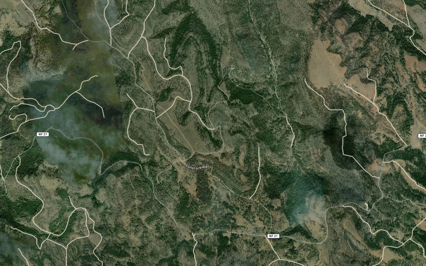 Satellite map of the Bradenbury Reservoir