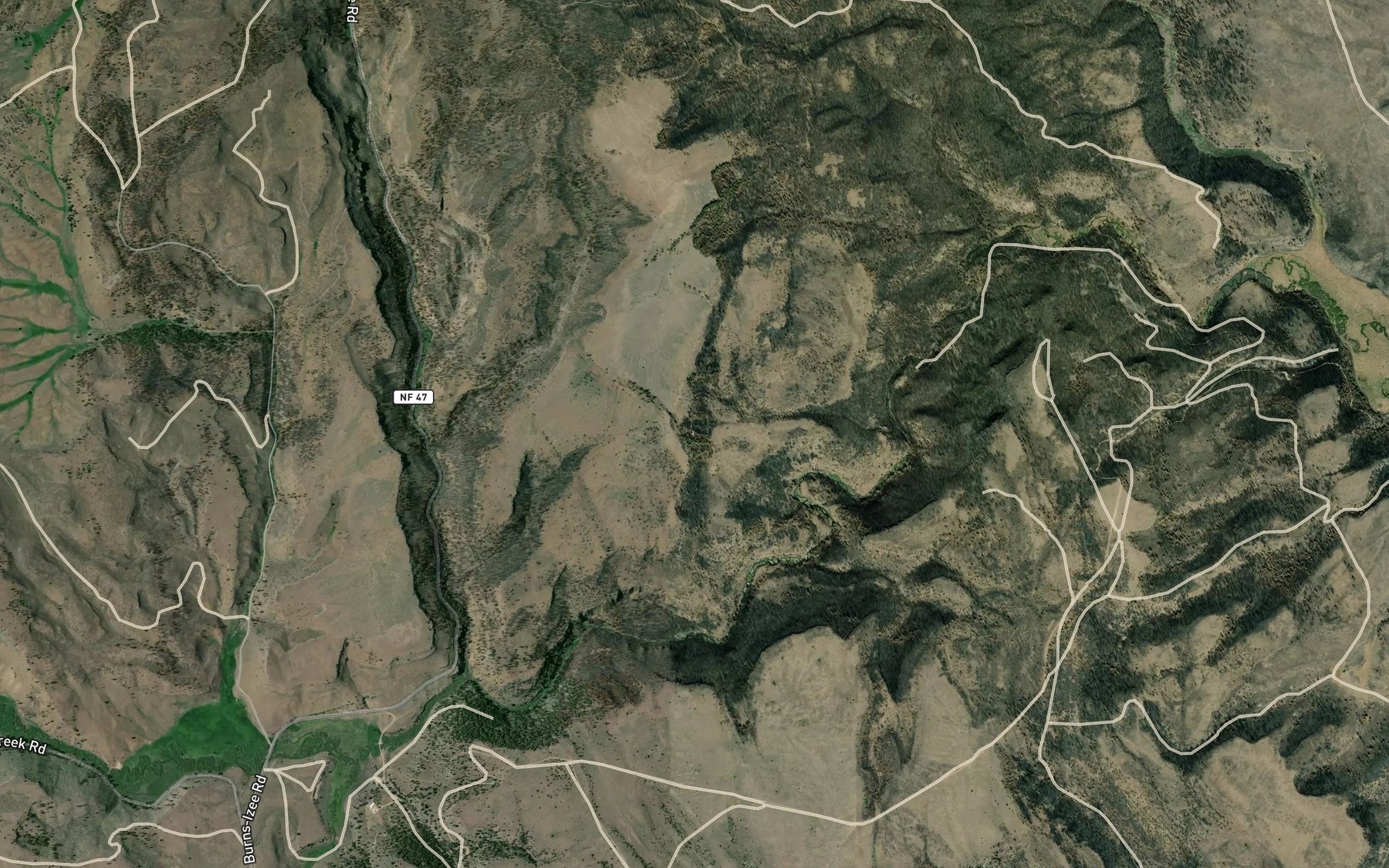 Satellite map of the Emigrant Reservoir