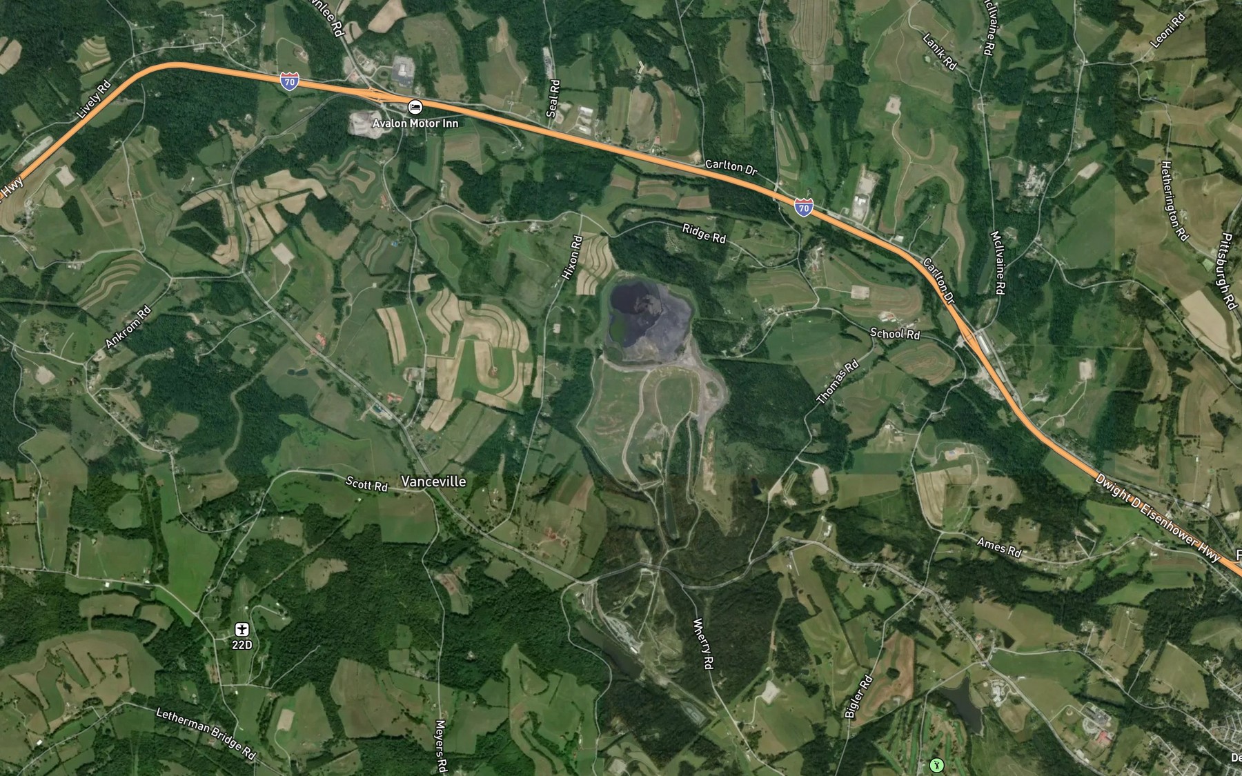 Satellite map of the Pond Five