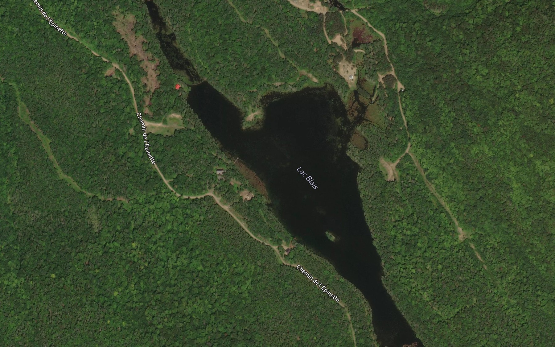 Satellite map of the Lac Blais