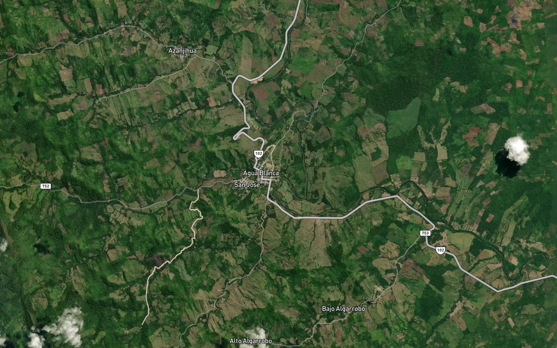 Satellite map of the Agua Blanca