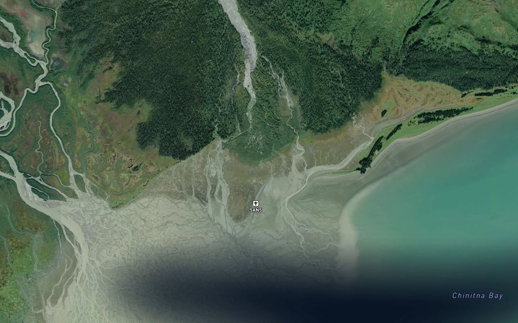 Satellite map of the Middle Glacier Creek
