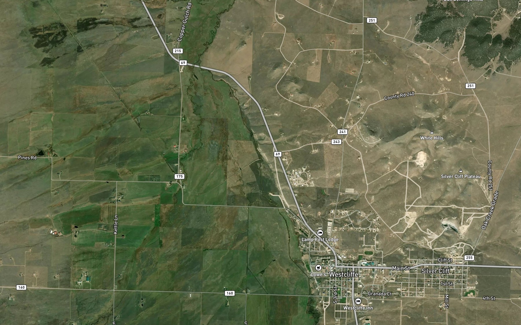 Satellite map of the Spring Creek