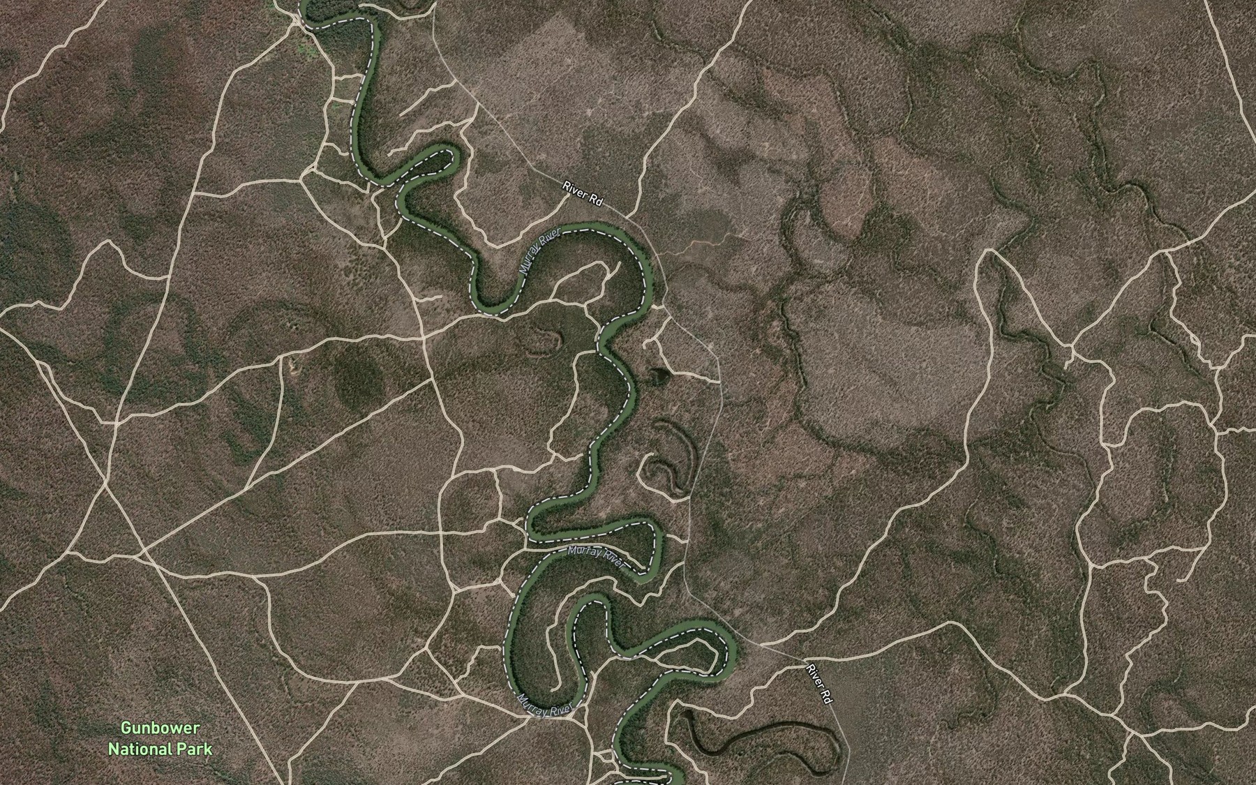 Satellite map of the Eighty Four Bend