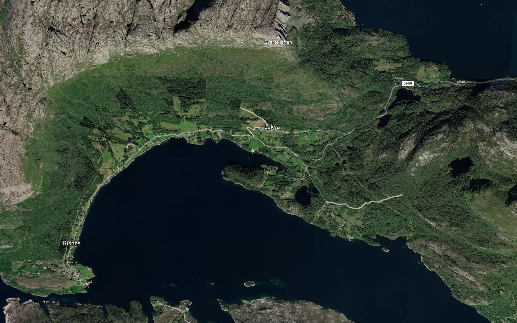 Satellite map of the Oyjordsvagen