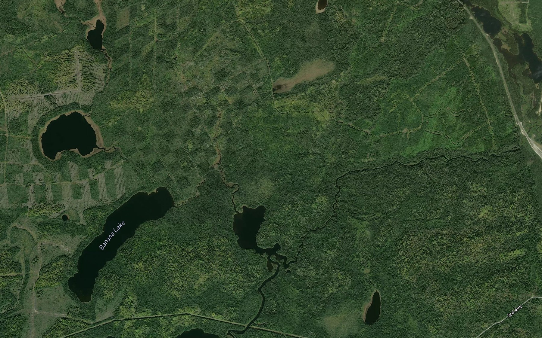 Satellite map of the Shadrock Creek