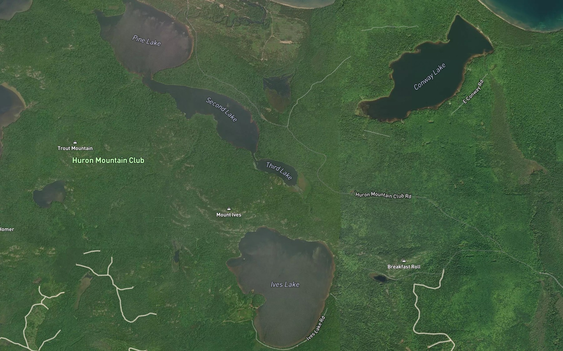Satellite map of the Third Lake