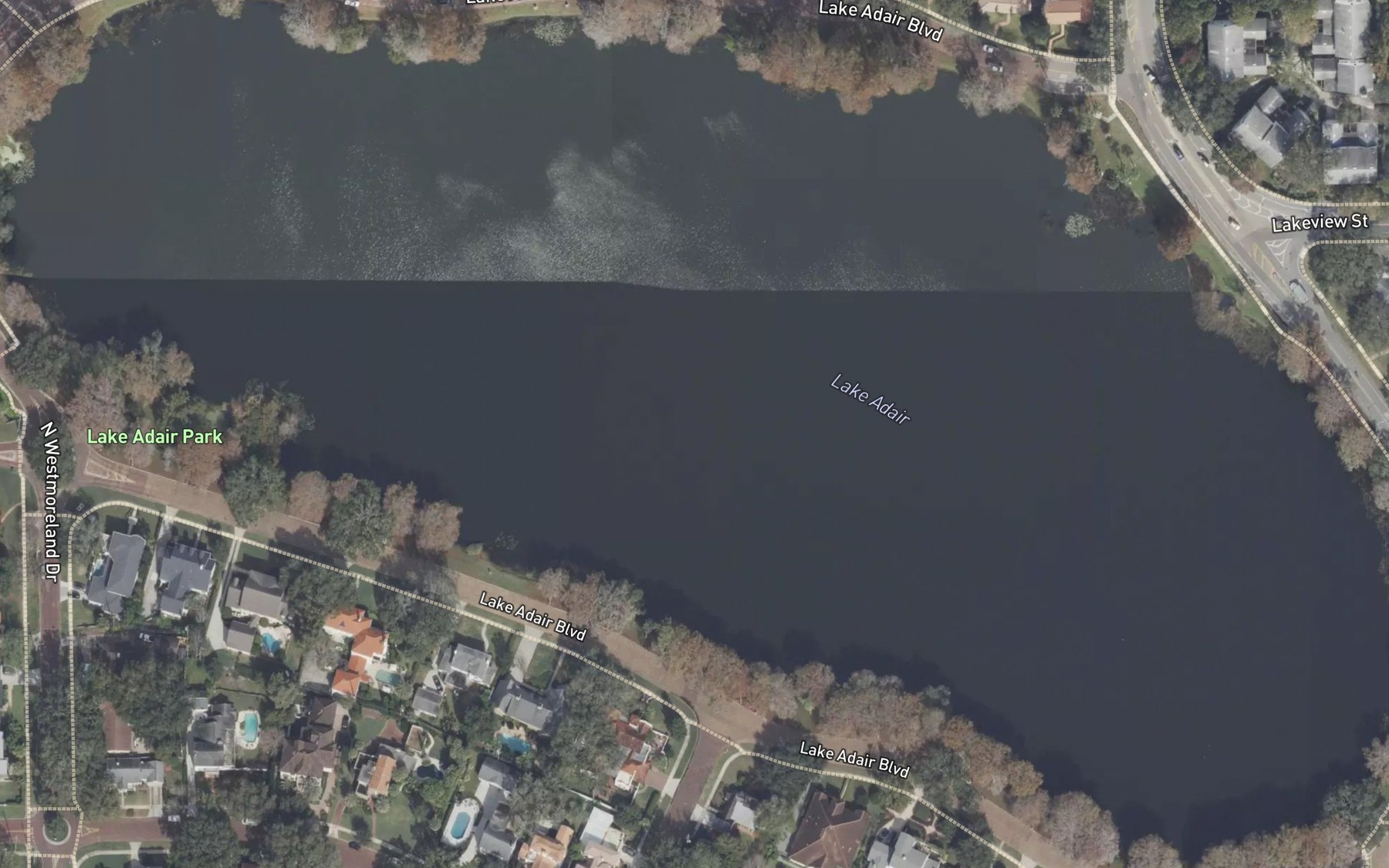 Satellite map of the Lake Adair