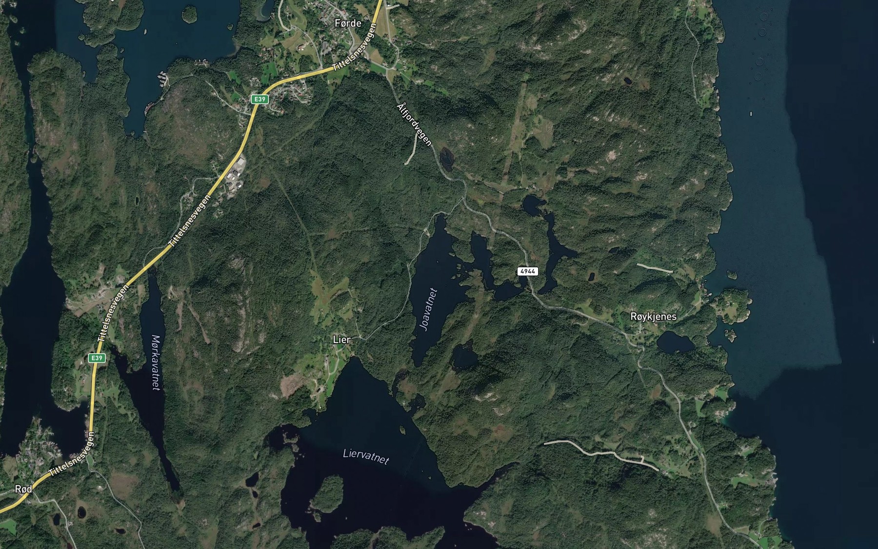 Satellite map of the Joavatnet