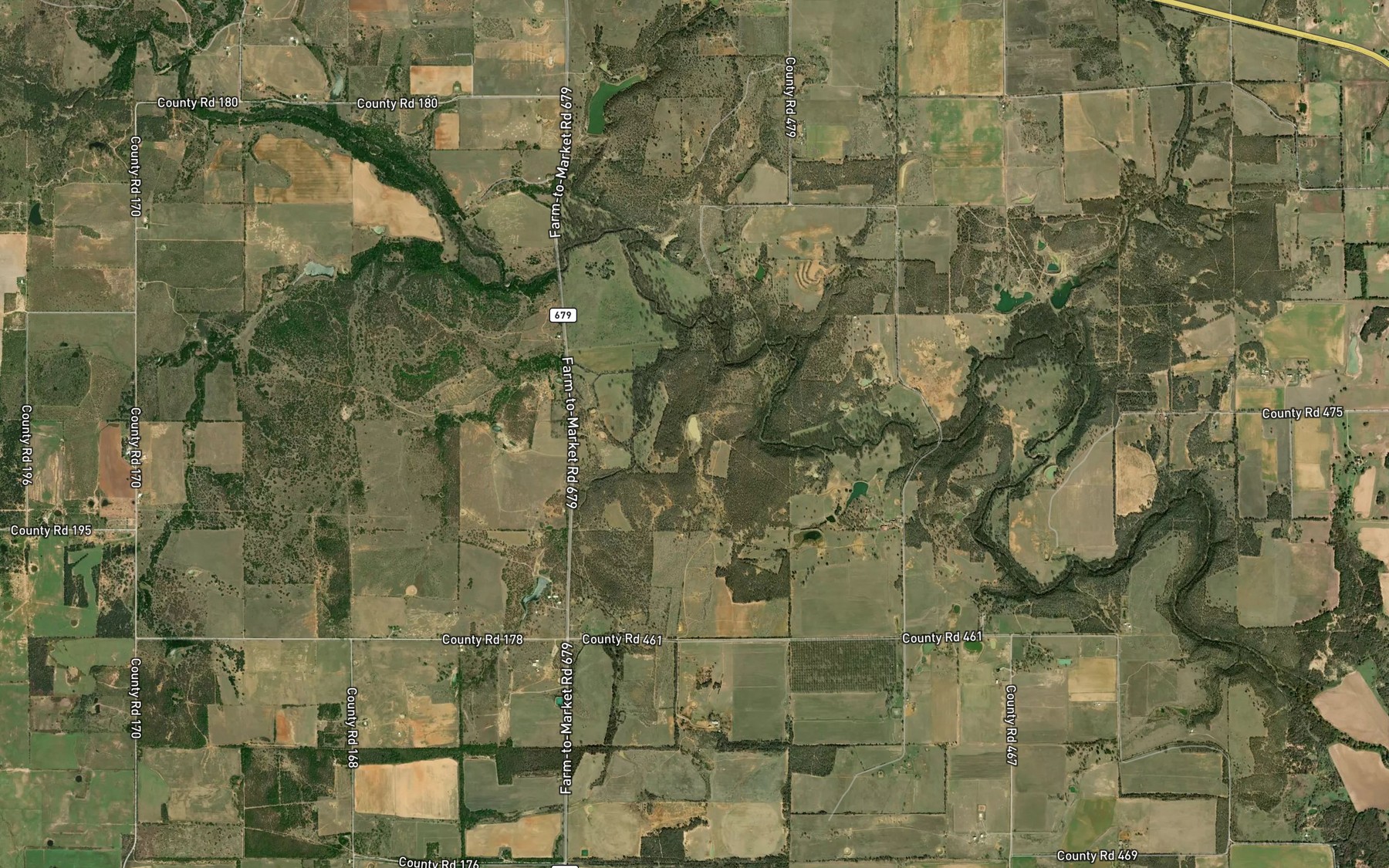 Satellite map of the W E Dennis Reservoir