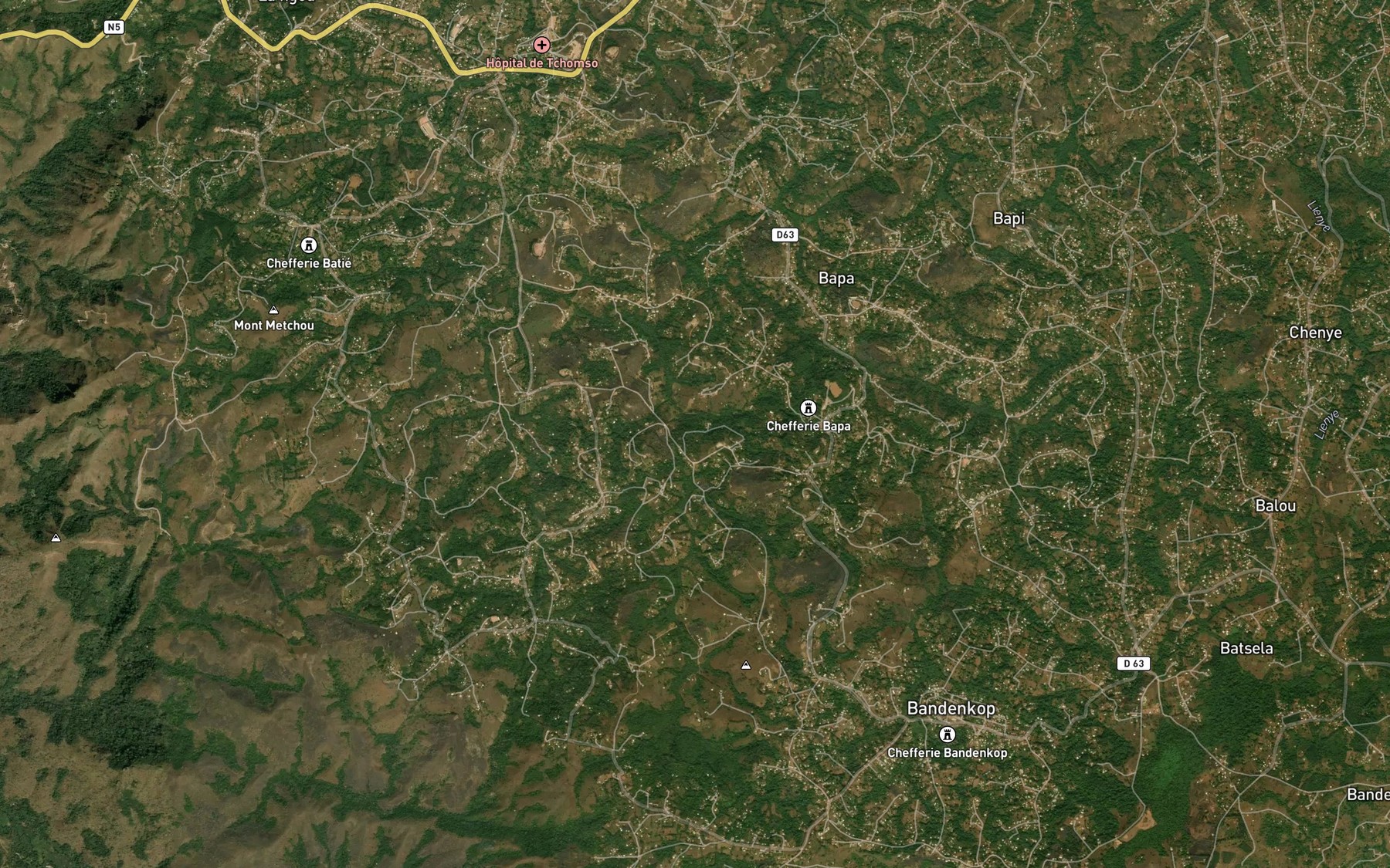 Satellite map of the Chutes Tchui