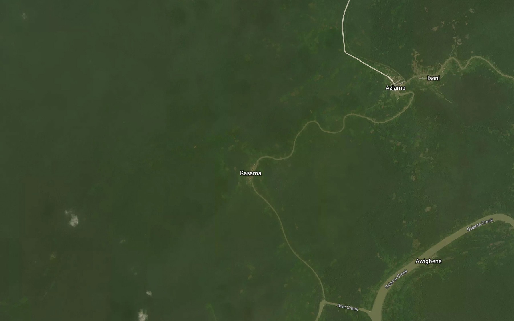 Satellite map of the Kasama Creek