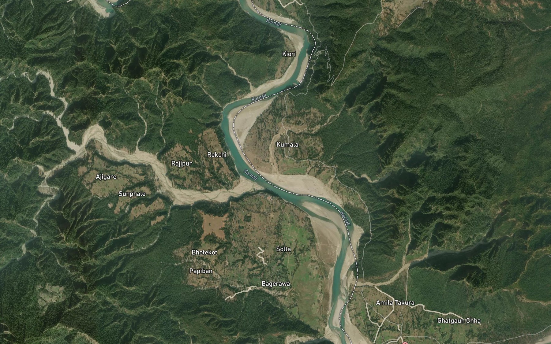 Satellite map of the Kapra Khola