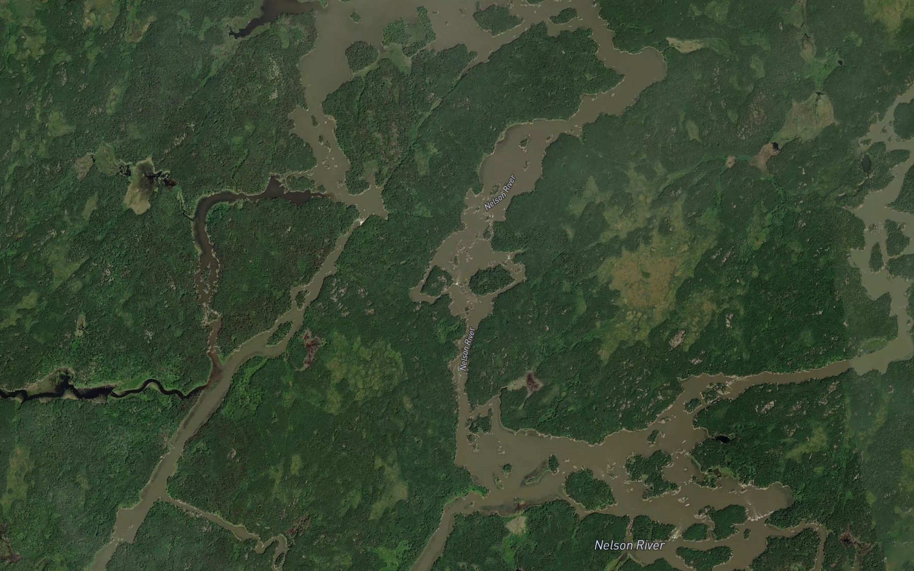 Satellite map of the High Hill Rapids