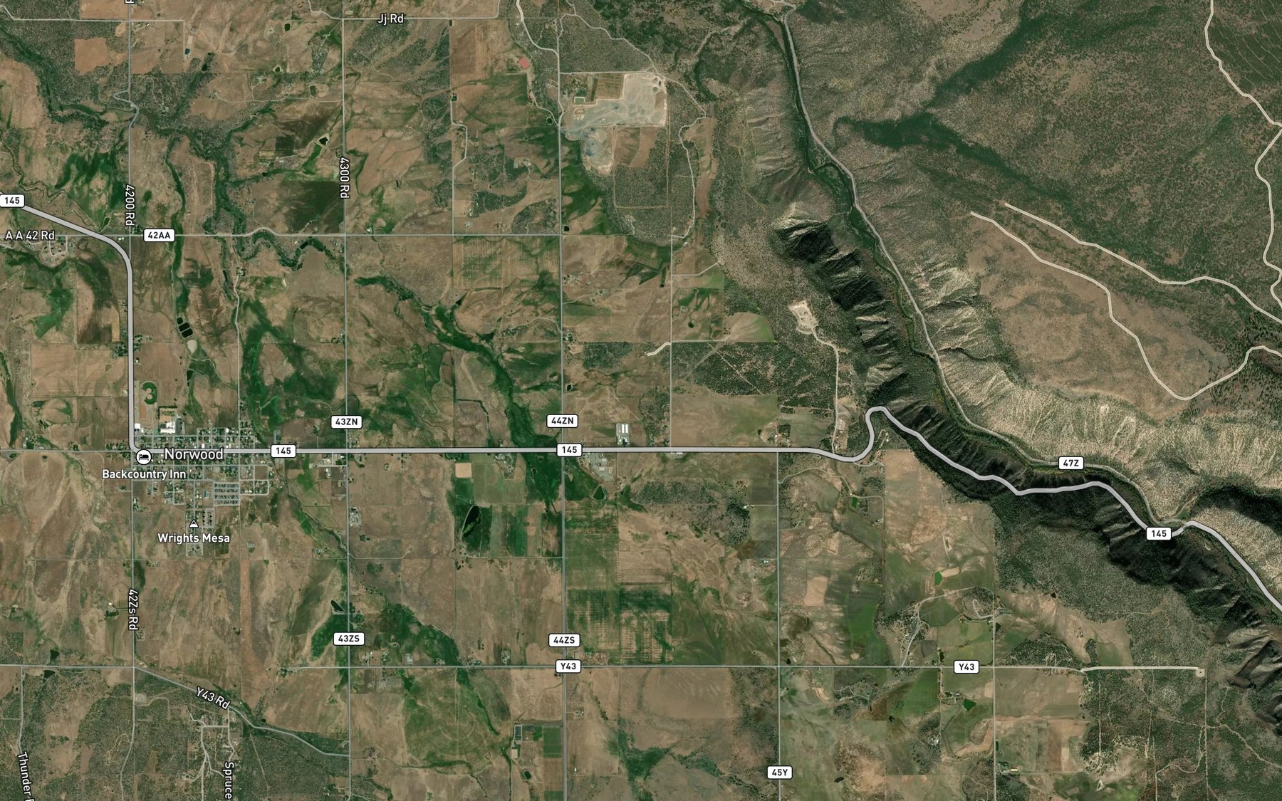 Satellite map of the Sullivan Ditch