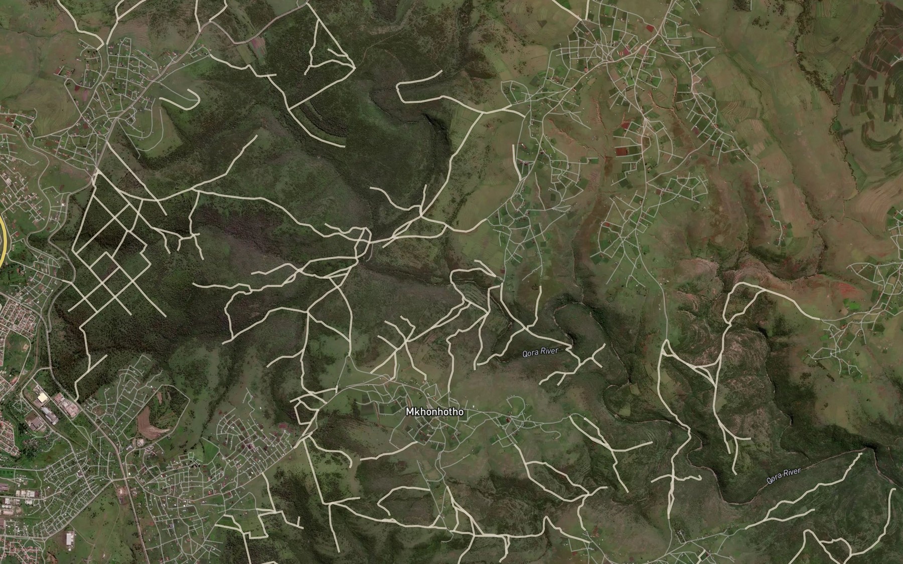 Satellite map of the Mcucu