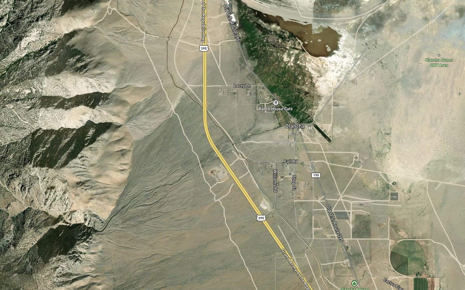 Satellite map of the Olancha Creek