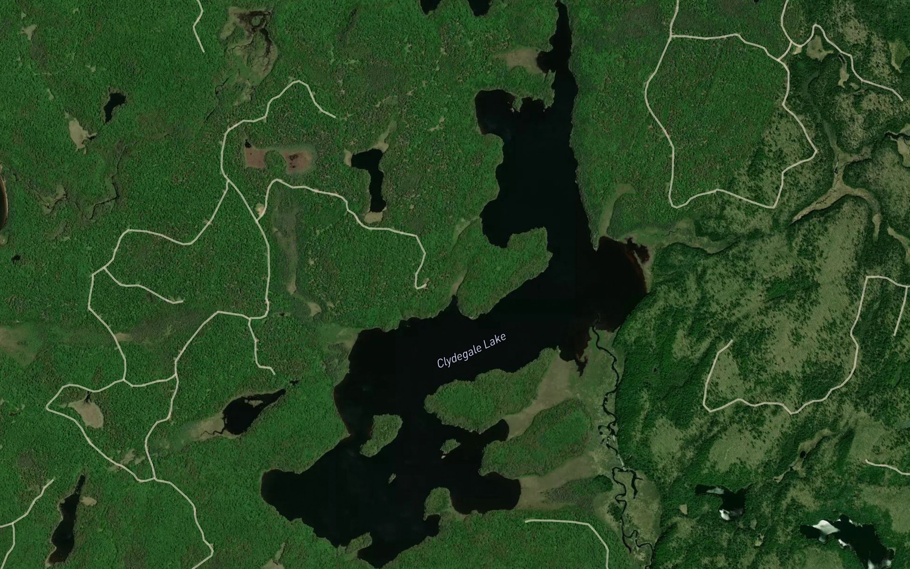 Satellite map of the Clydegale Lake