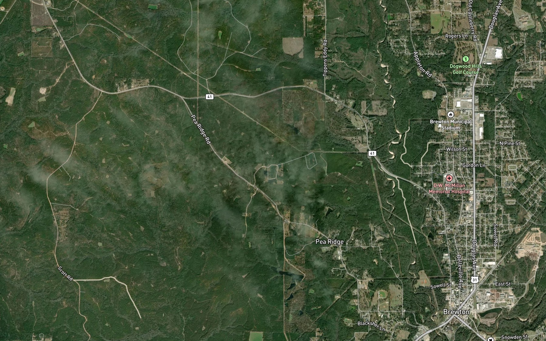 Satellite map of the W R Sherrer Lake