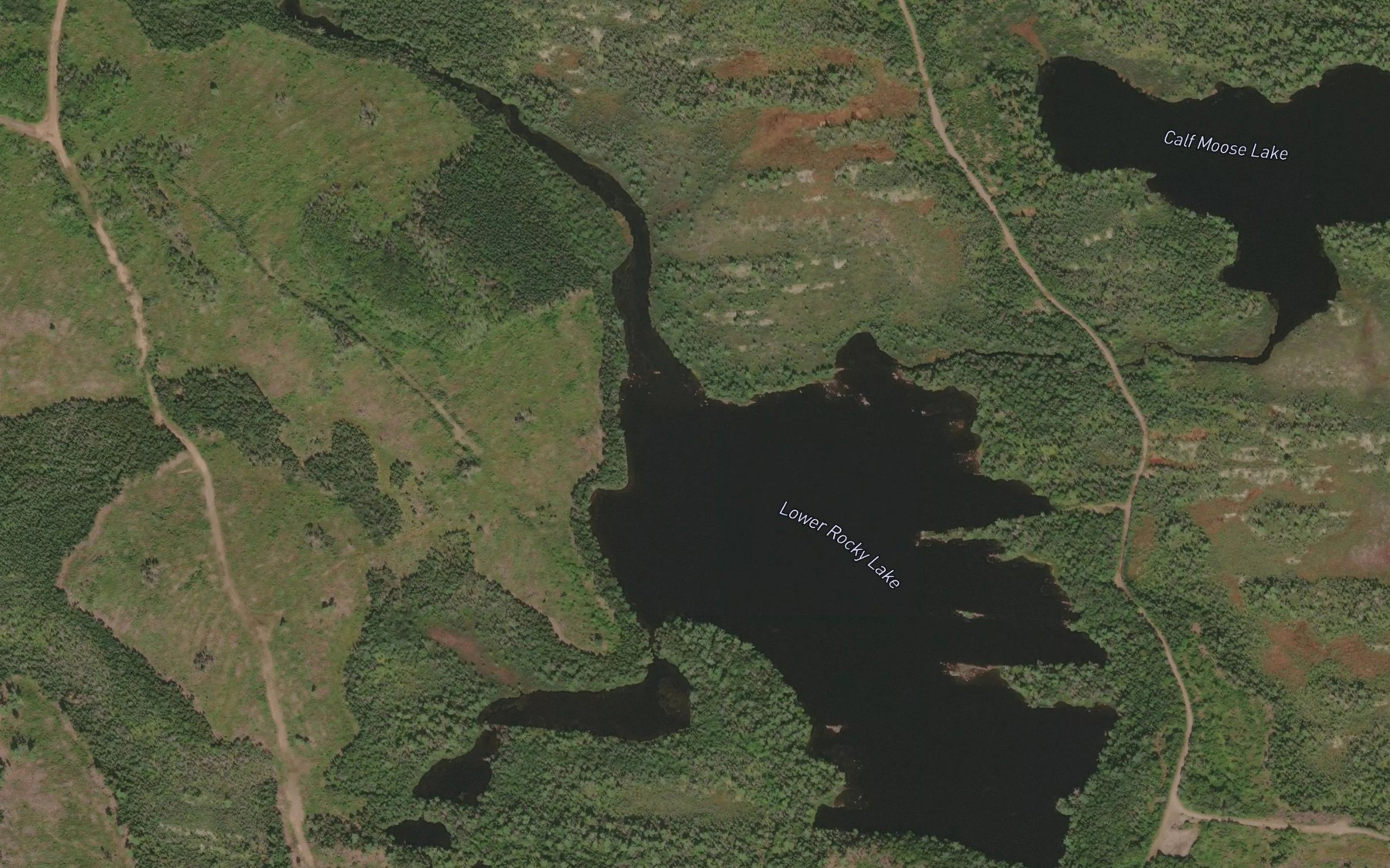 Satellite map of the Lower Rocky Lake