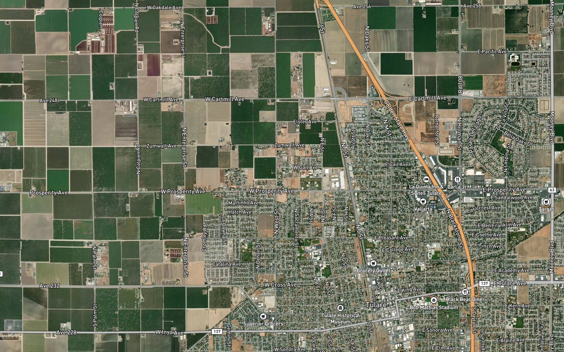 Satellite map of the Sand Ditch
