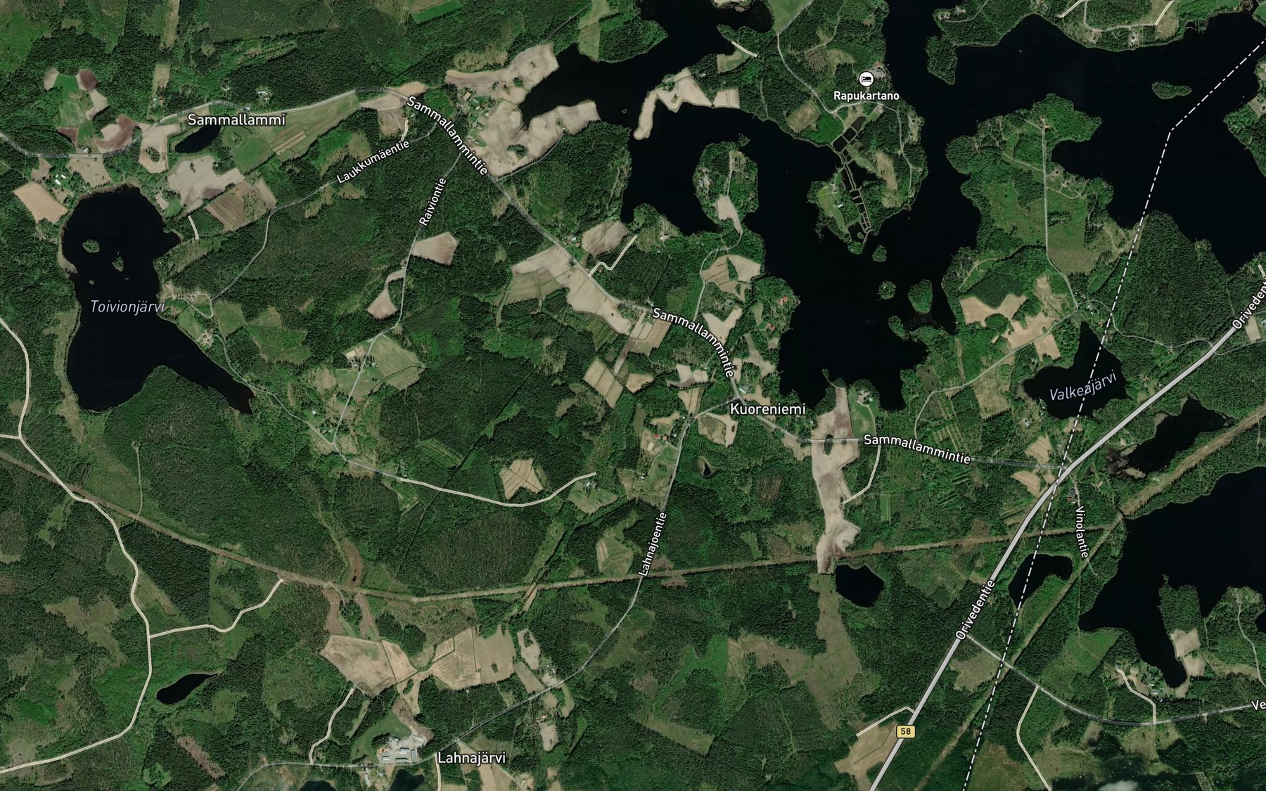 Satellite map of the Jarvenpaanoja