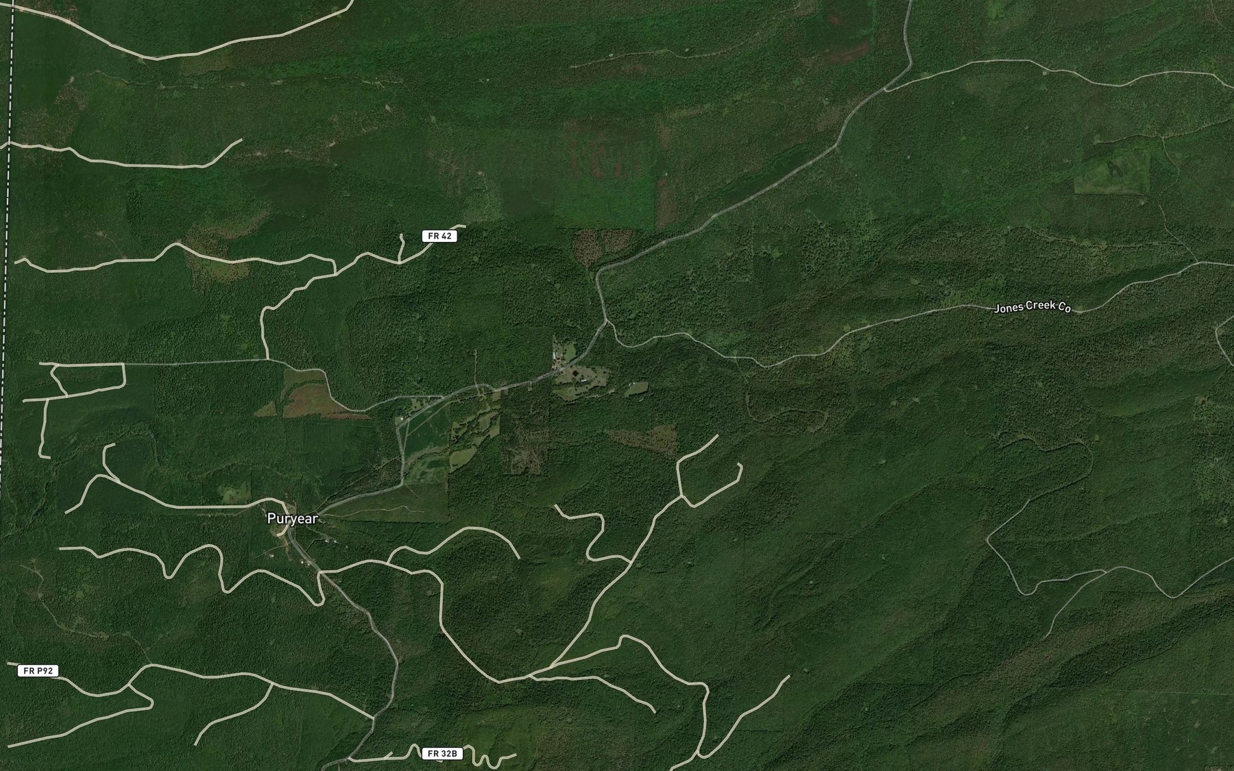 Satellite map of the Dry Branch