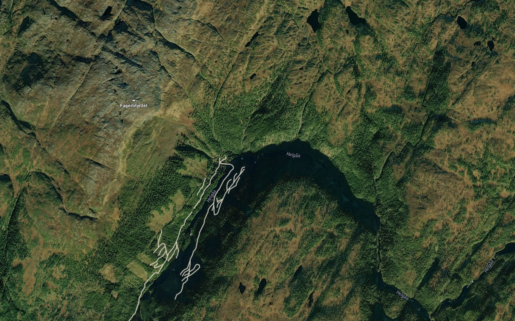 Satellite map of the Fagerlifossen
