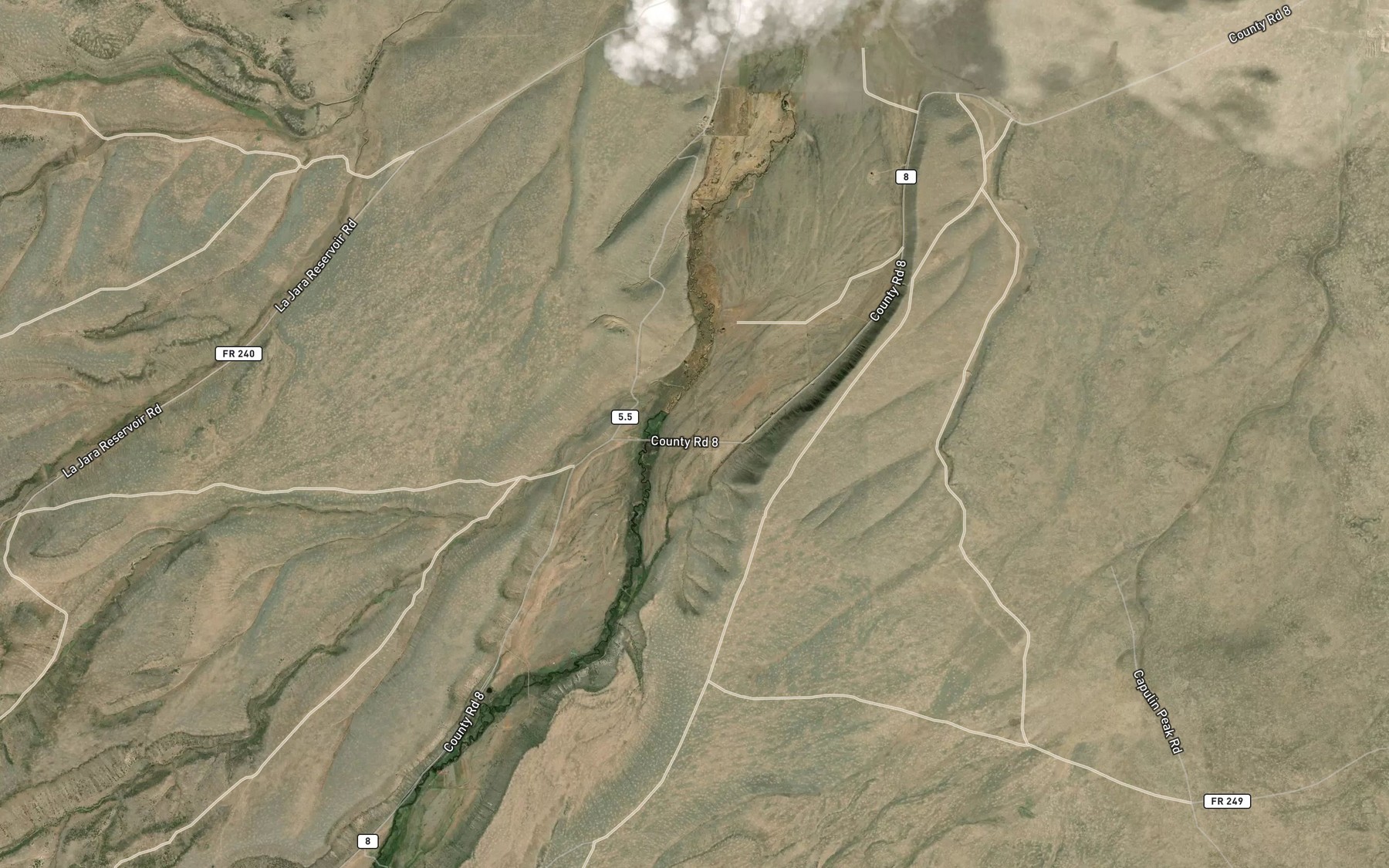 Satellite map of the Alamos Ditch