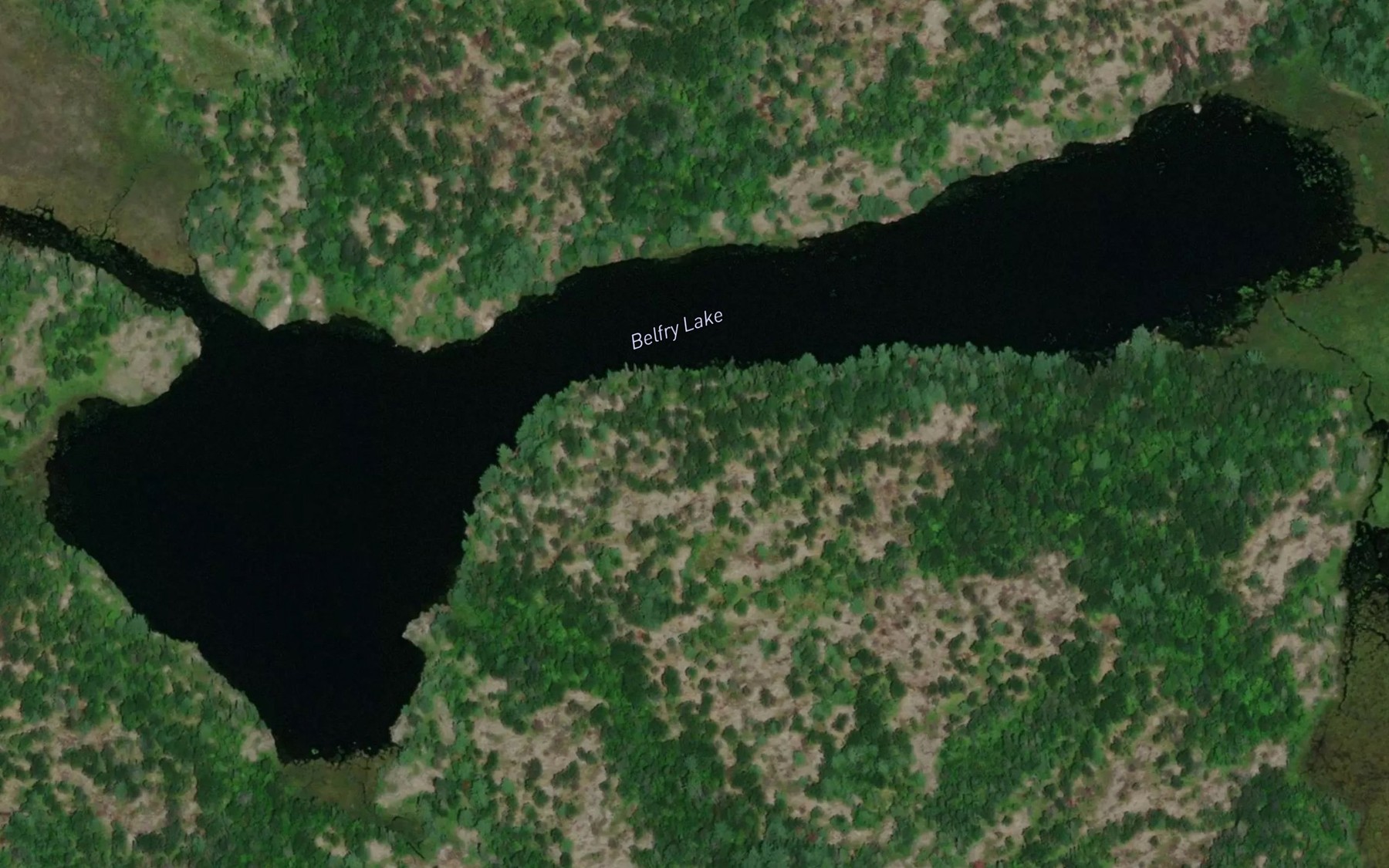 Satellite map of the Belfry Lake
