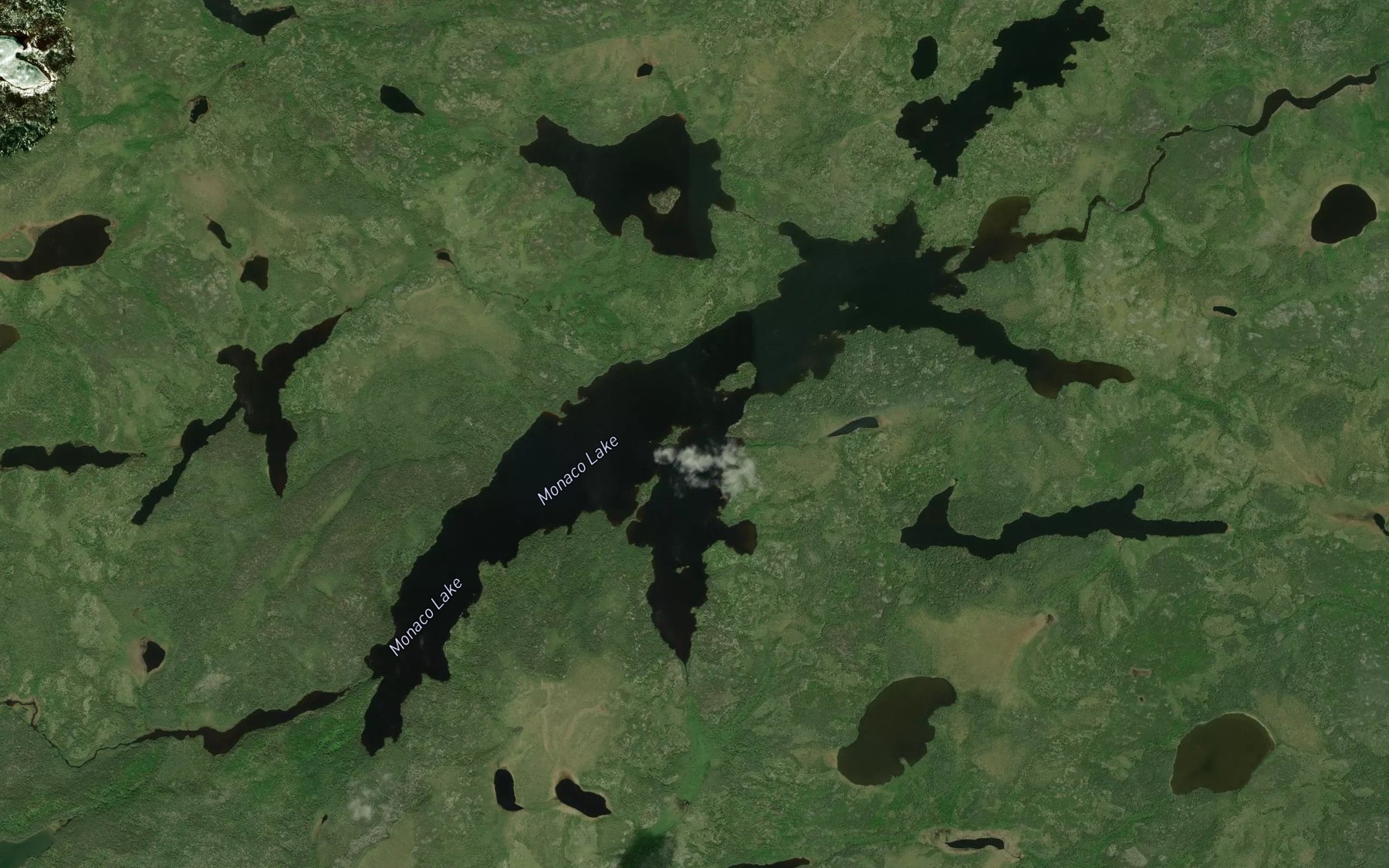 Satellite map of the Monaco Lake