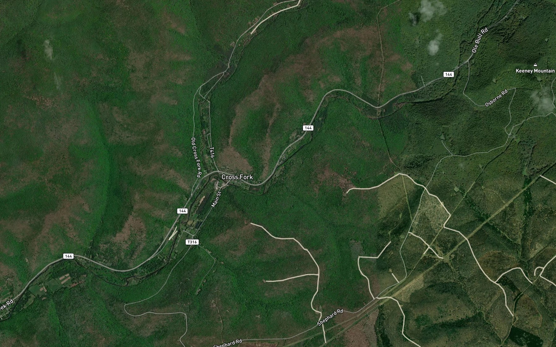 Satellite map of the Lieb Run