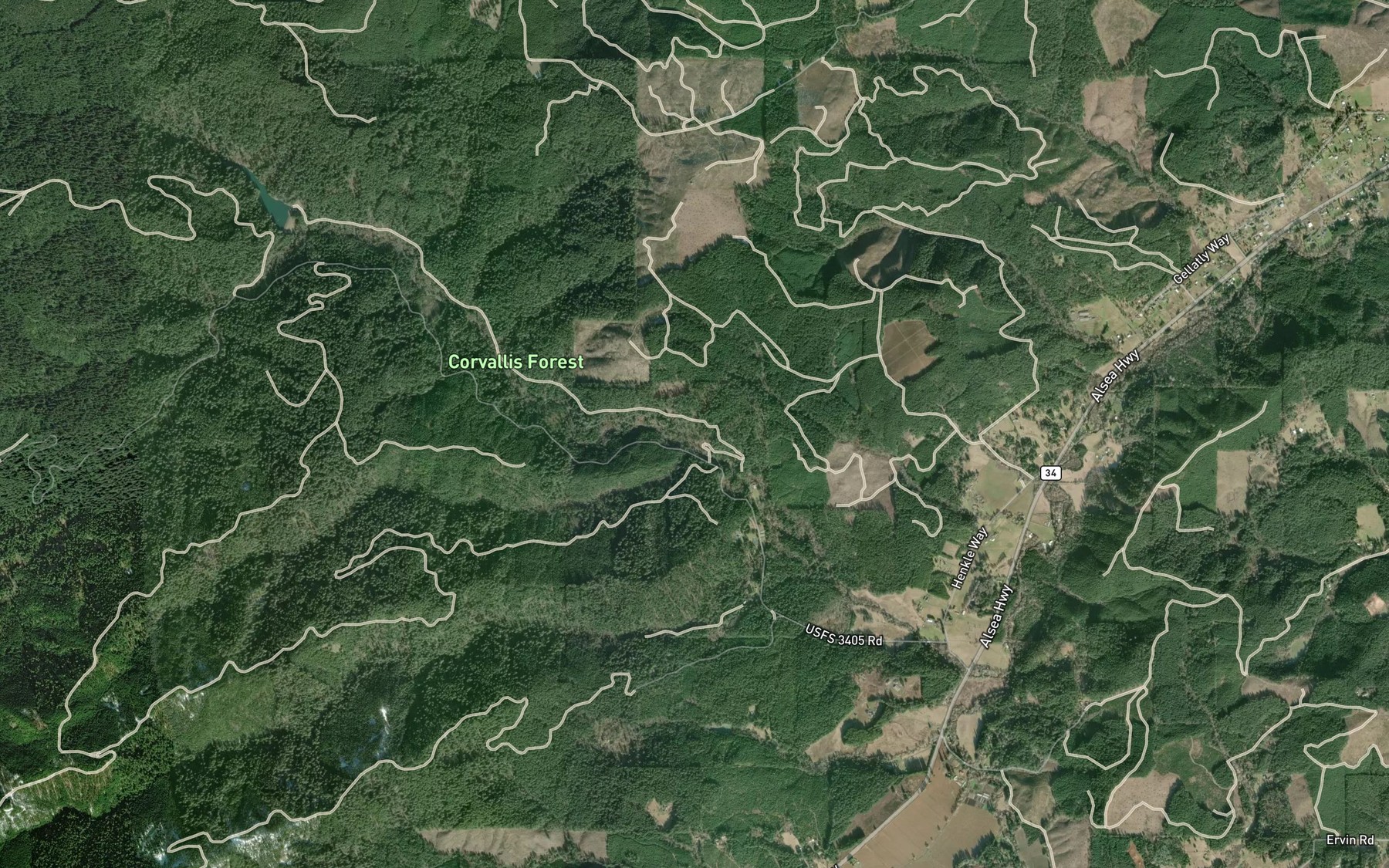 Satellite map of the Middle Fork Rock Creek
