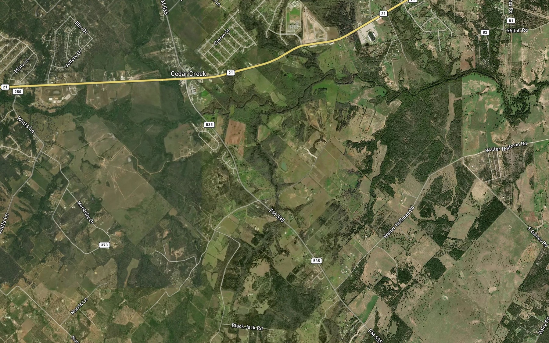 Satellite map of the Voss Lake