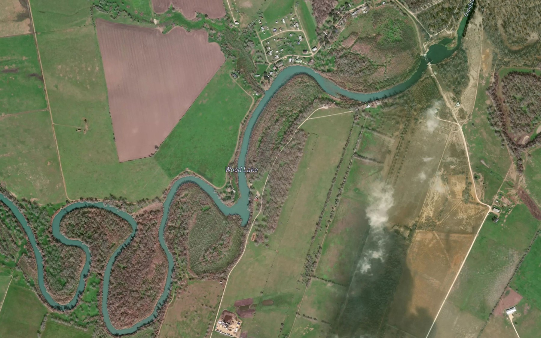 Satellite map of the Wood Lake
