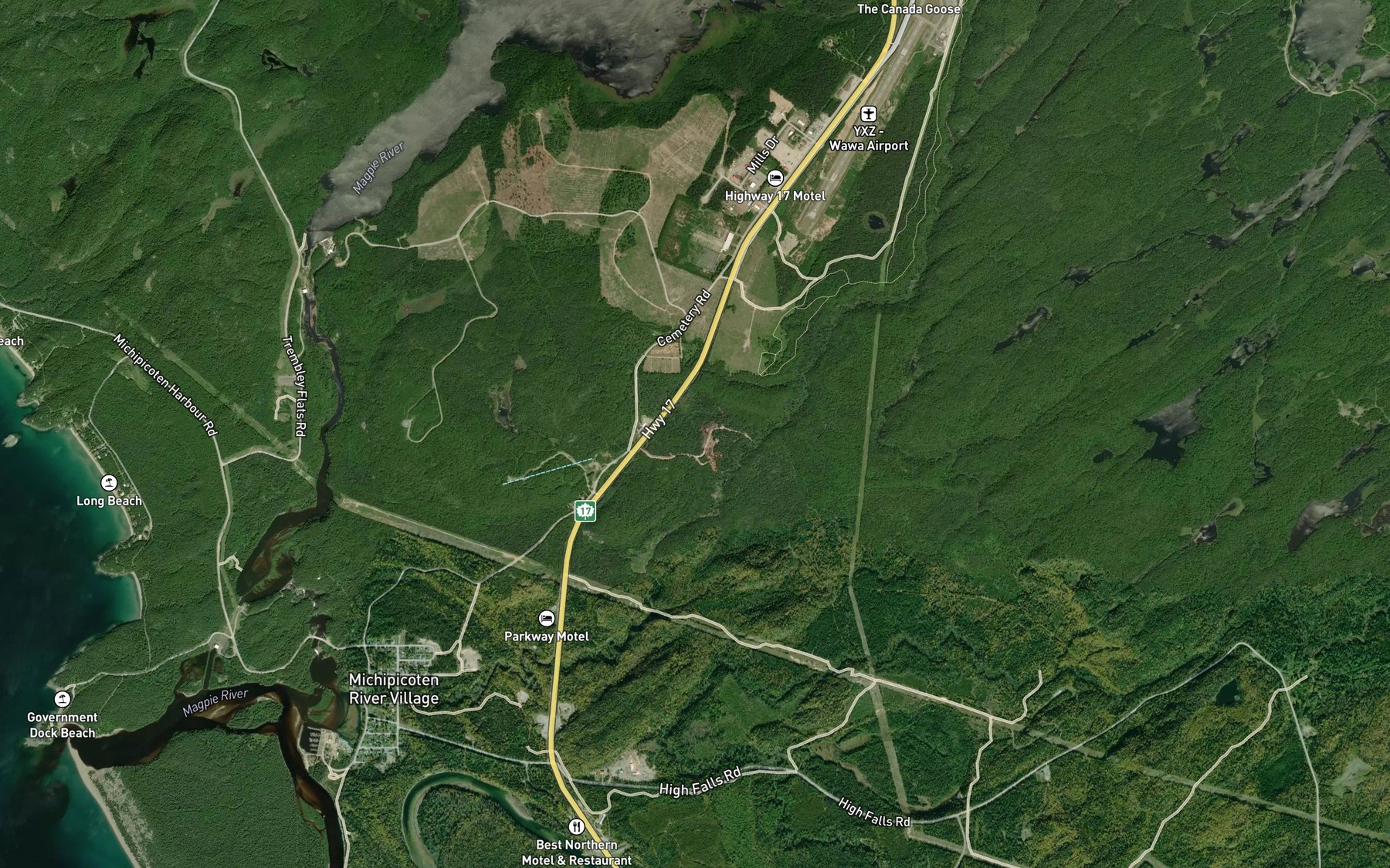 Satellite map of the Coldwater Creek