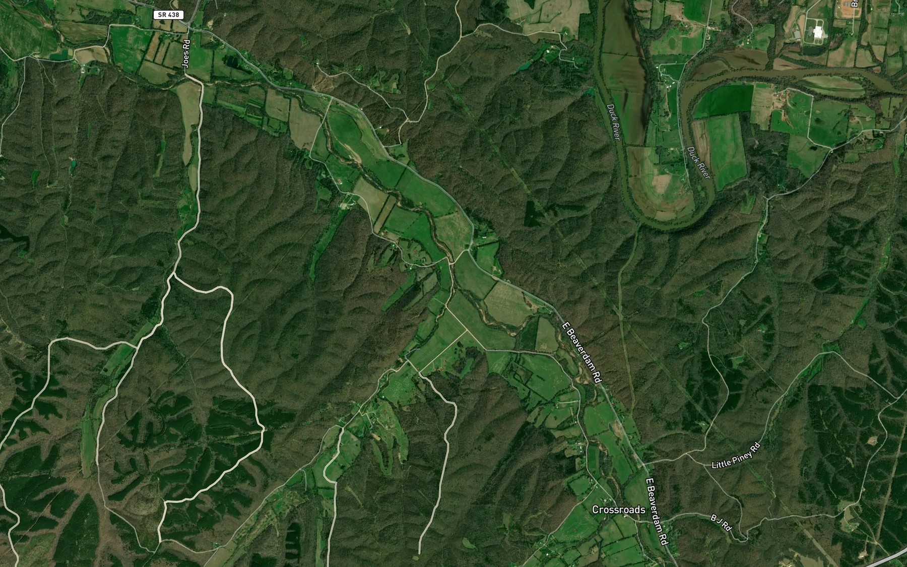 Satellite map of the Milam Branch