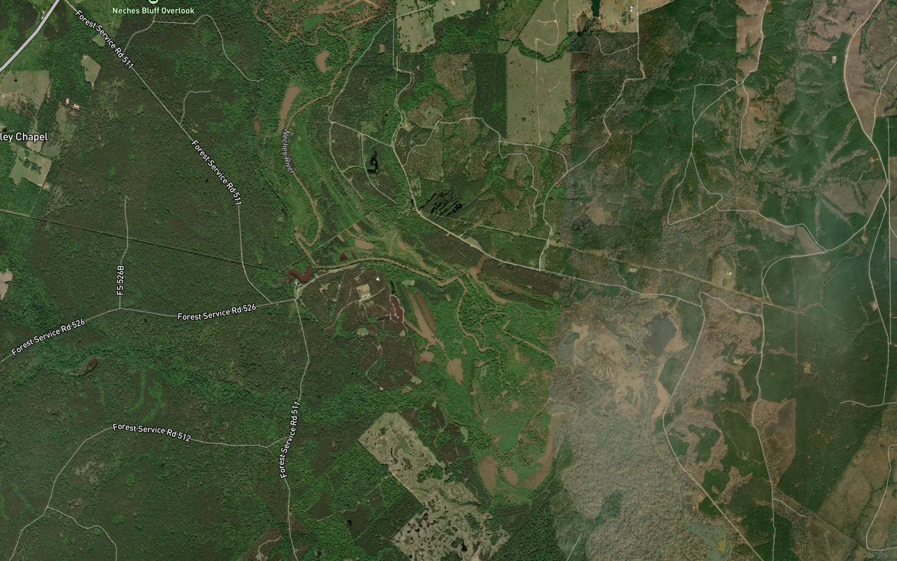 Satellite map of the Sulphur Creek