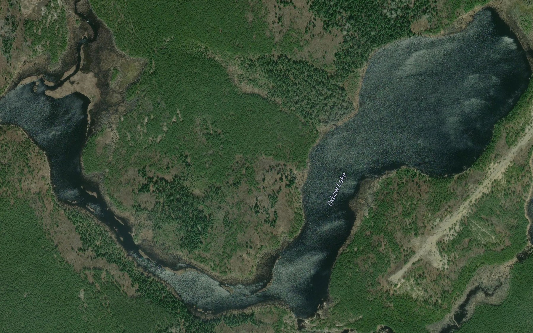 Satellite map of the Oxbow Lake