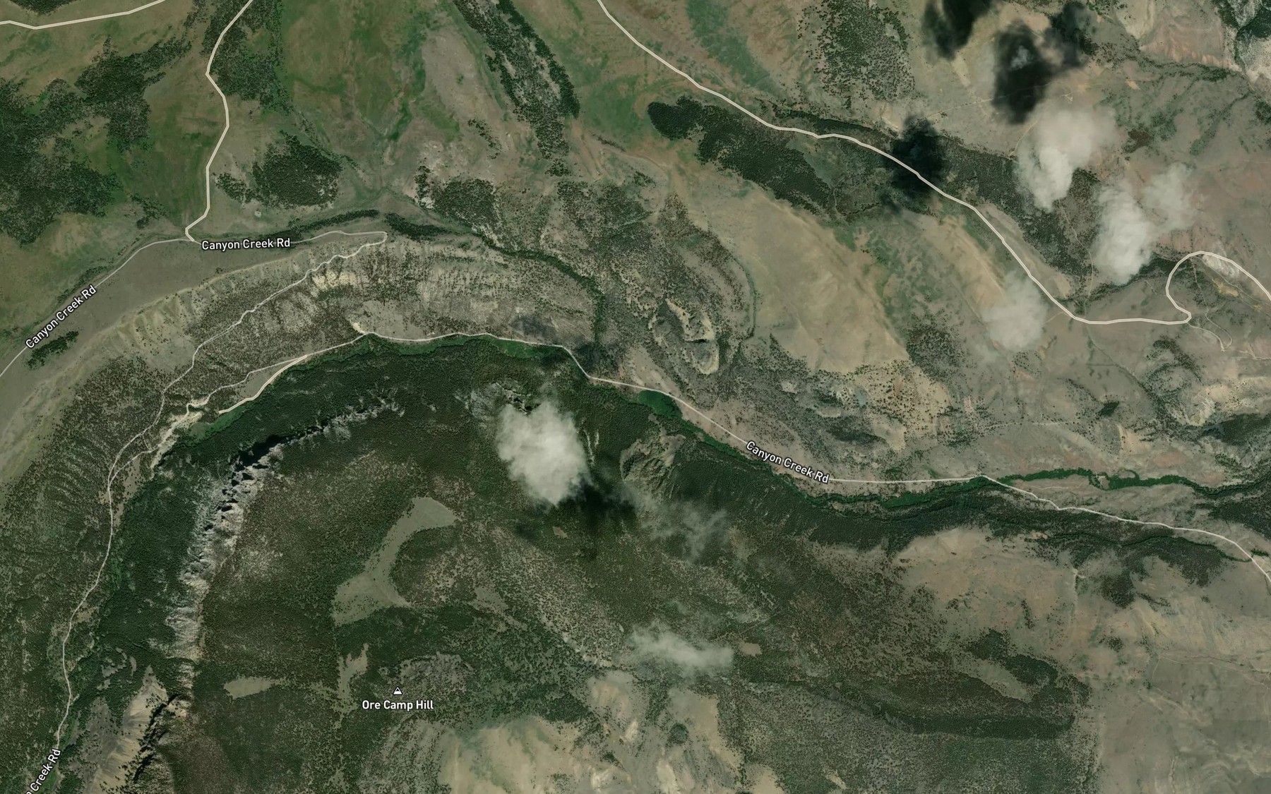 Satellite map of the Vipond Creek