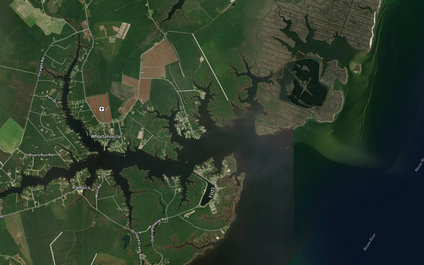 Satellite map of the Pittman Creek