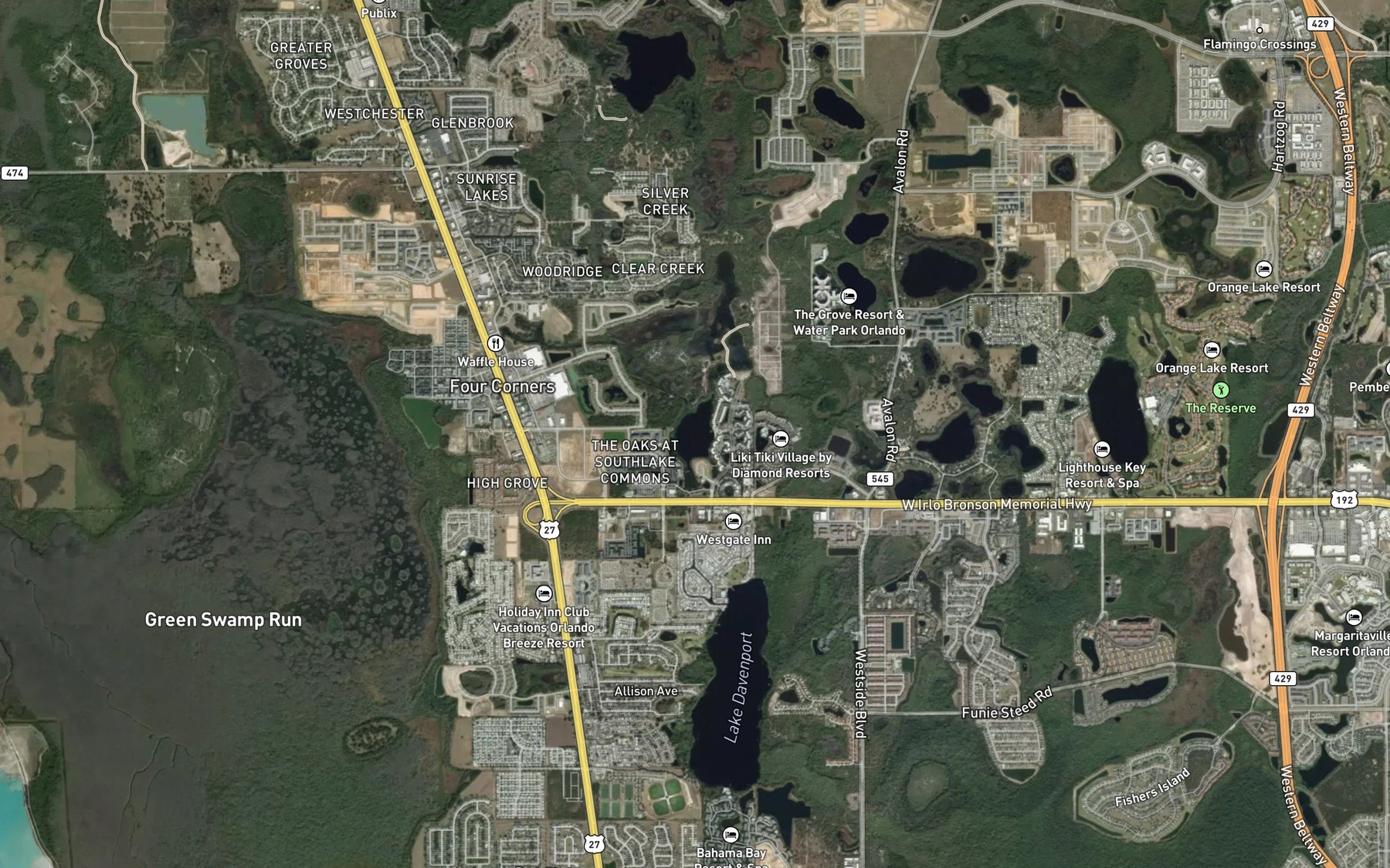 Satellite map of the Cricket Lake