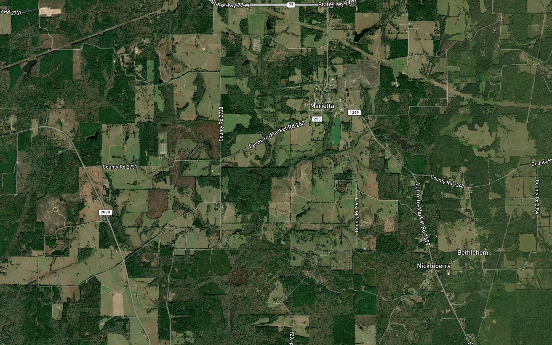 Satellite map of the Floyd Creek