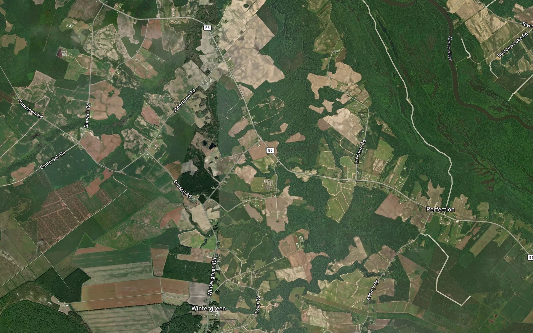 Satellite map of the Bear Branch