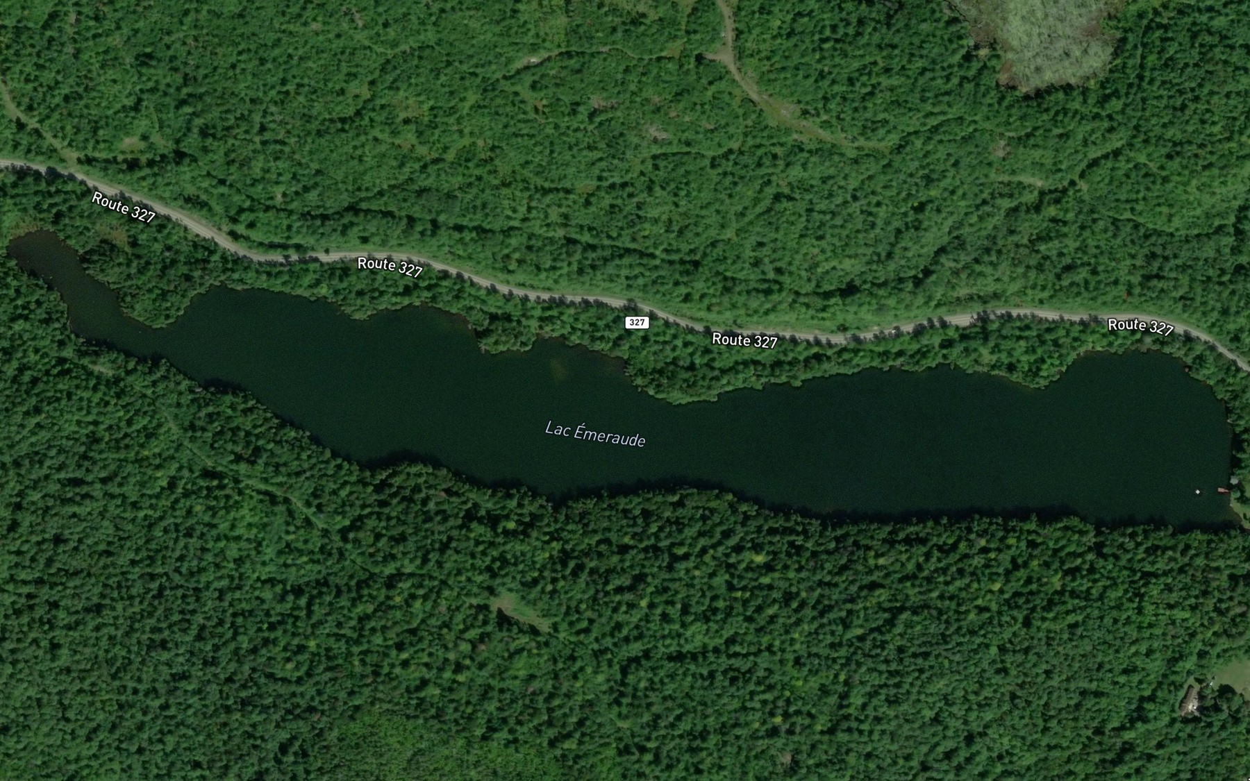 Satellite map of the Lac Emeraude