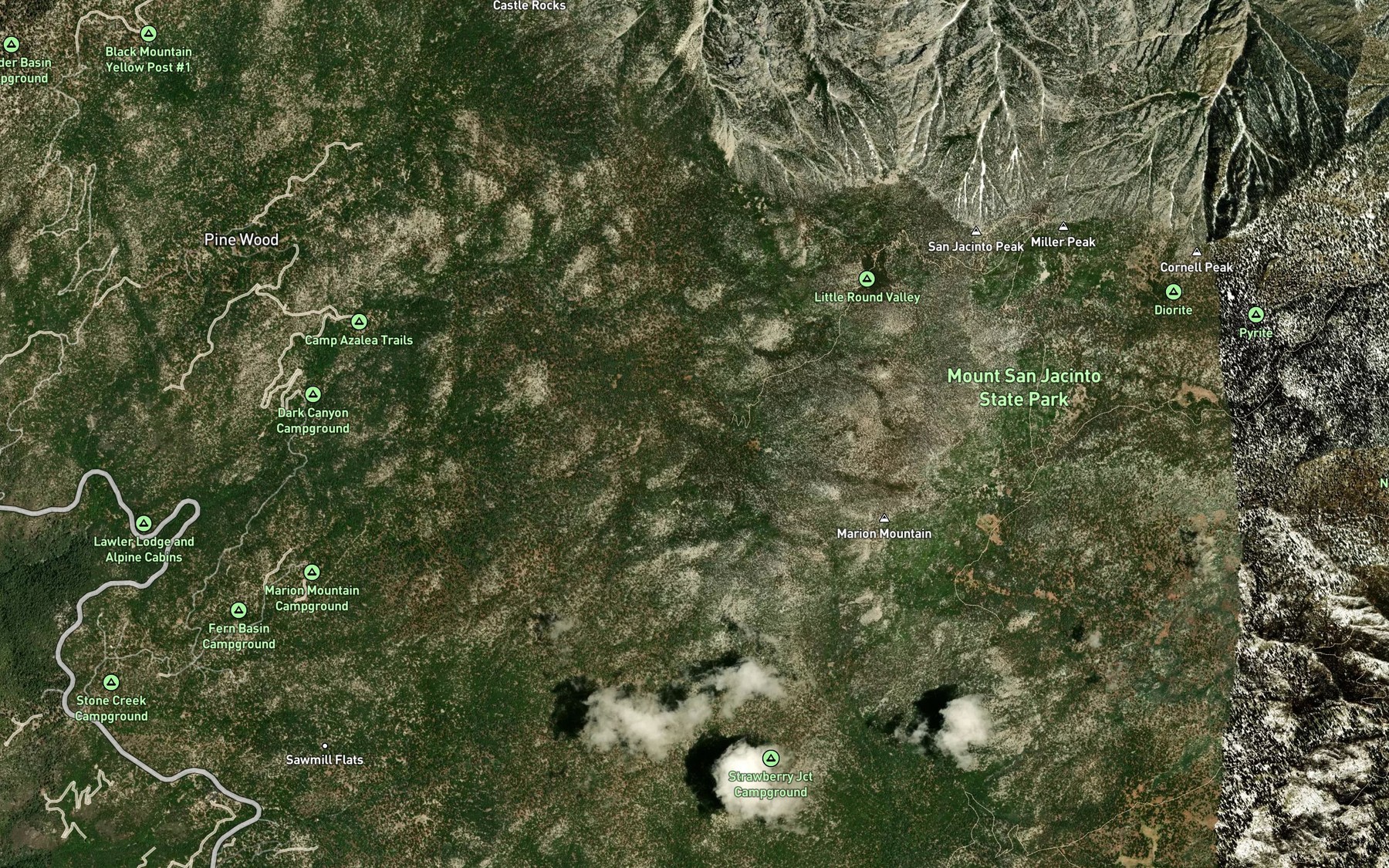 Satellite map of the Deer Springs