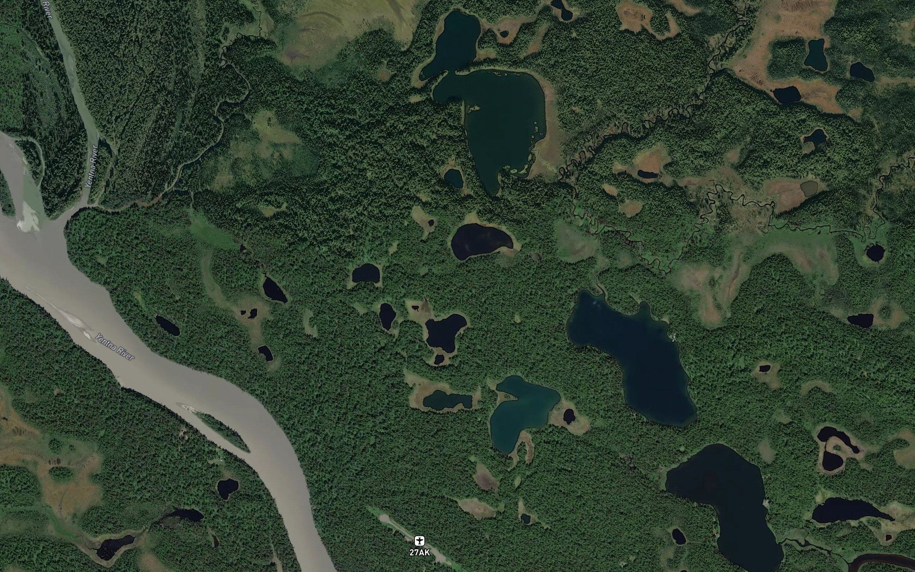 Satellite map of the Eightmile Creek