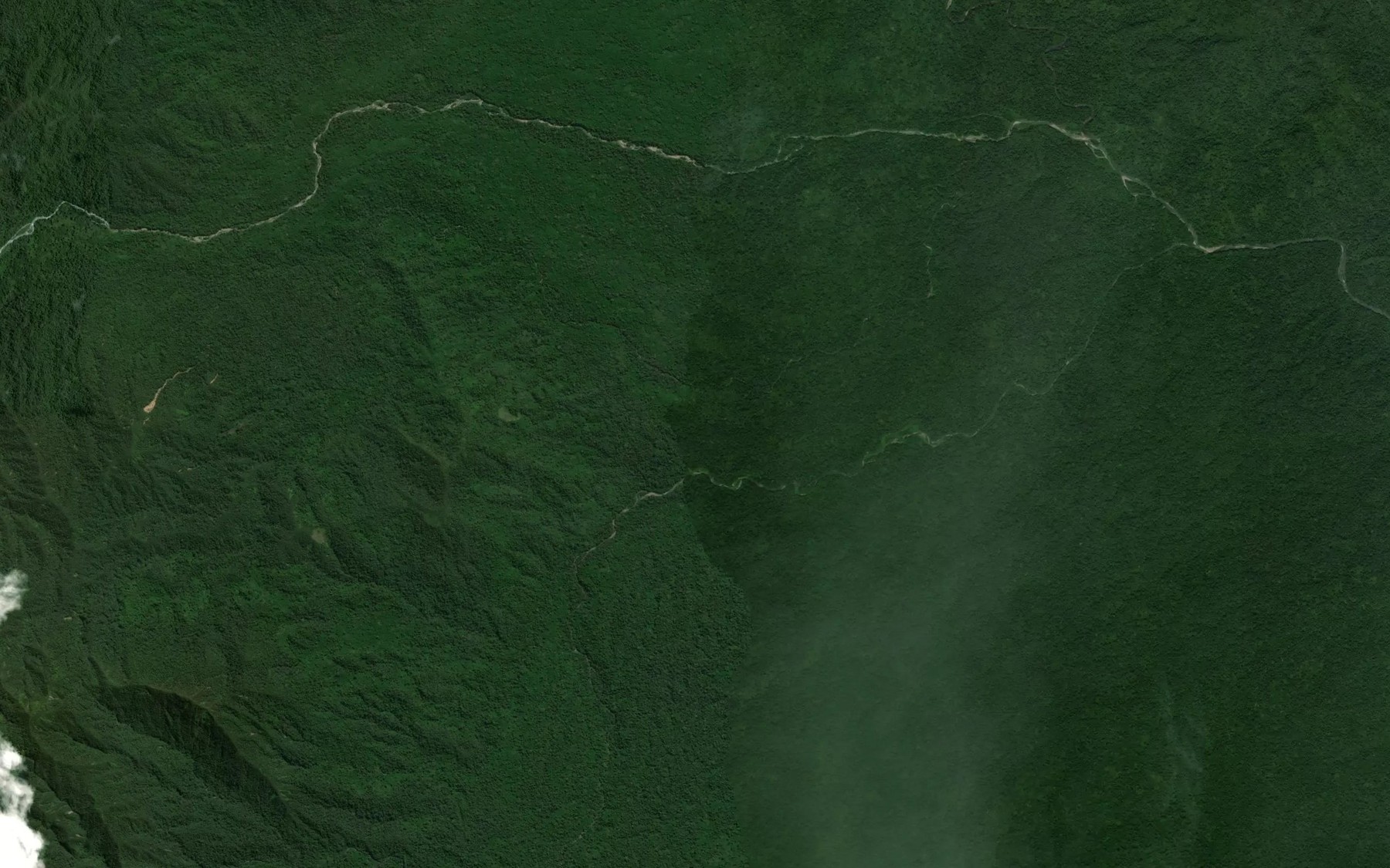 Satellite map of the Rio Huananay