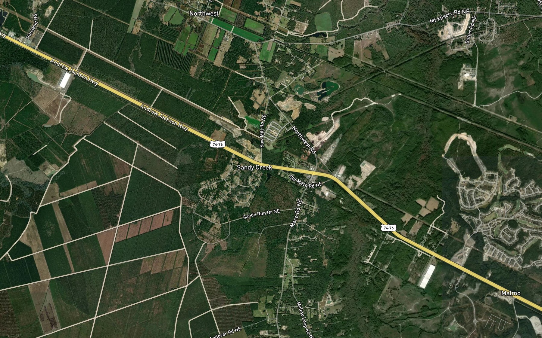 Satellite map of the Chinnis Branch