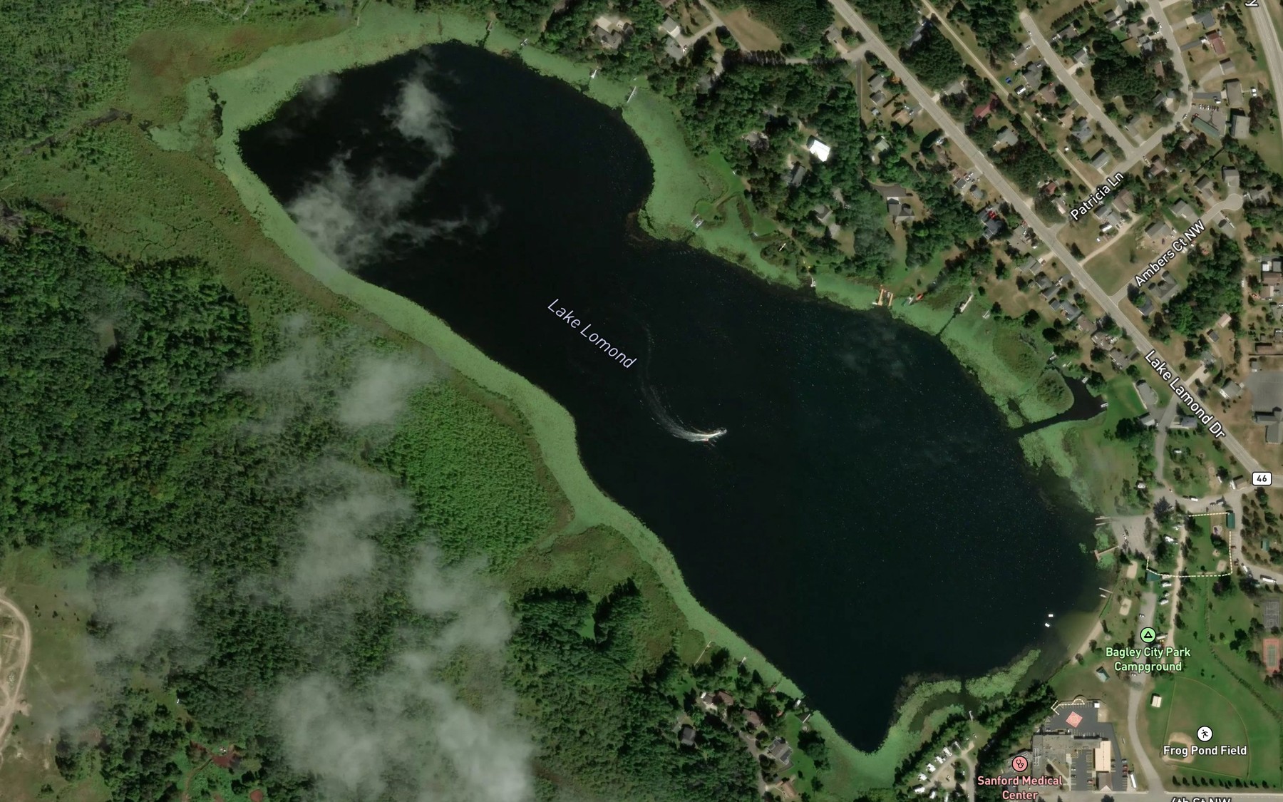 Satellite map of the Lake Lomond